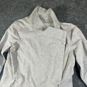 Lululemon‎ Coast Wrap II Jacket Womens 10 Heather Gray Logo Stretch French Terry